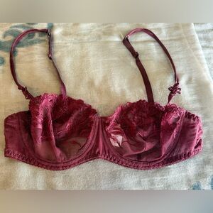 Aubade Lace Underwire Bra in Maroon